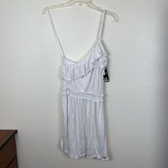 Phax One Shoulder Ruffle Swimsuit Swim Coverup White Boho NWT New Cleopatra - Picture 1 of 7